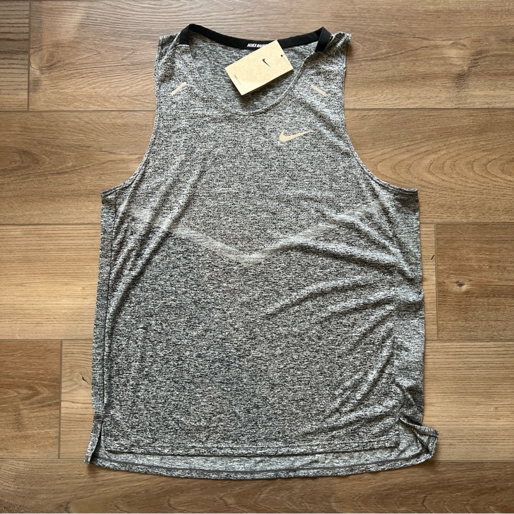 Nike Men's Dri-FIT Rise 365 Running Tank Top (Black Heather) CZ9179-011